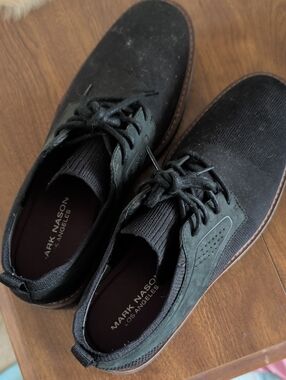 Mark Nason Men's Black Knit & Suede Lace-Up Sneakers